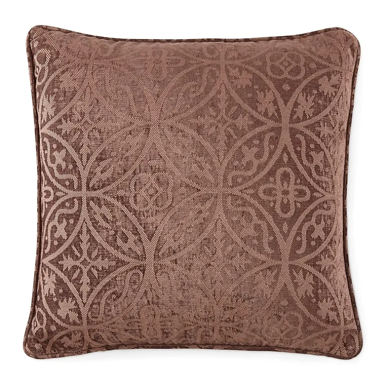 Tonal Feather Filled Medalion Square Throw Pillow