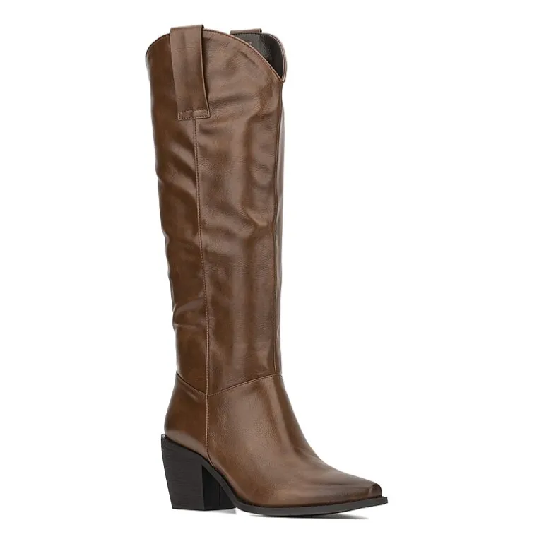 Torgeis Womens Arizona Block Heel Dress Boots