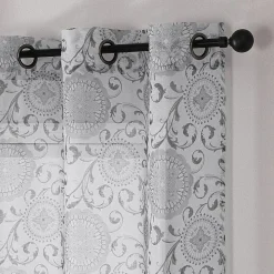 Toronto Printed Grommet Top Sheer Set of 2 Curtain Panel