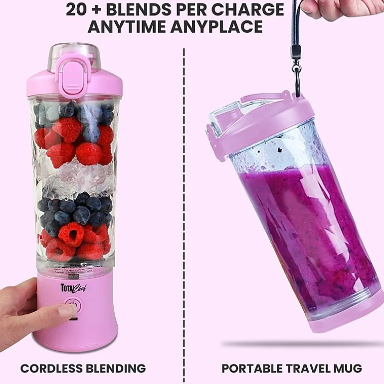 Total Chef Cordless USB Portable Blender 20 oz