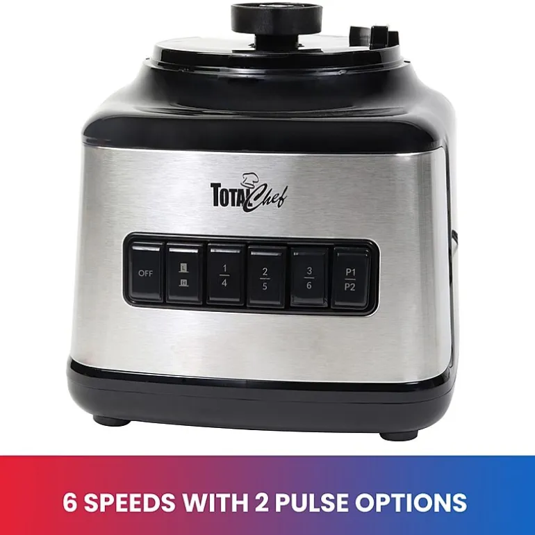 Total Chef 6-Speed Countertop Blender with Glass Jar- 6-cup- 500 Watts
