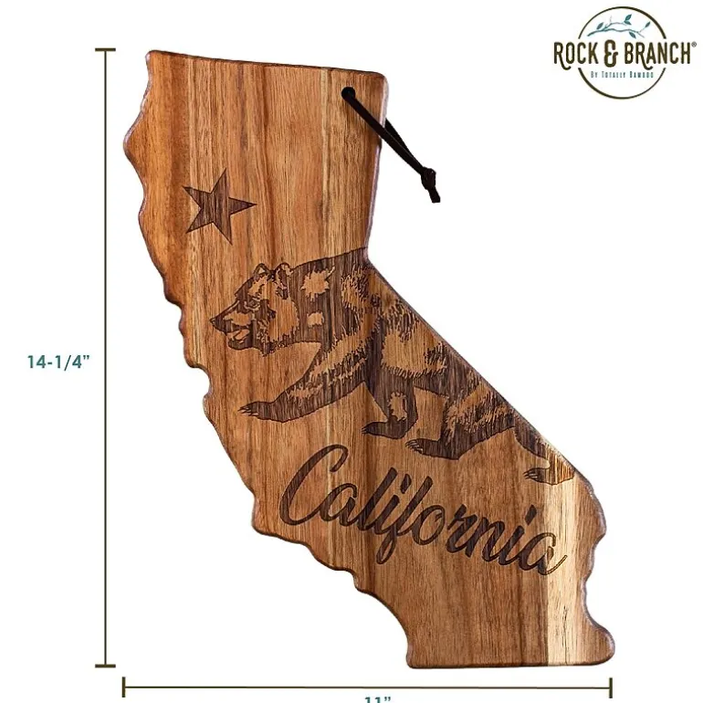 Totally Bamboo Origins State Shaped Serving and Cutting Board