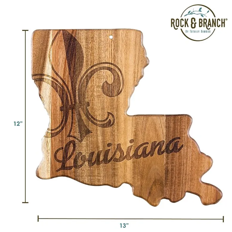 Totally Bamboo Origins State Shaped Serving and Cutting Board