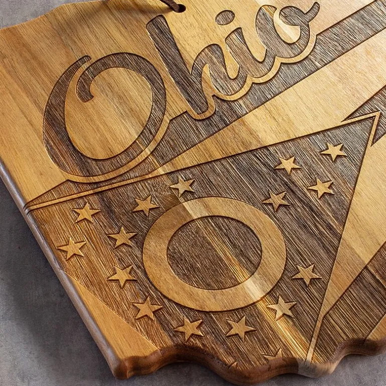 Totally Bamboo Origins State Shaped Serving and Cutting Board