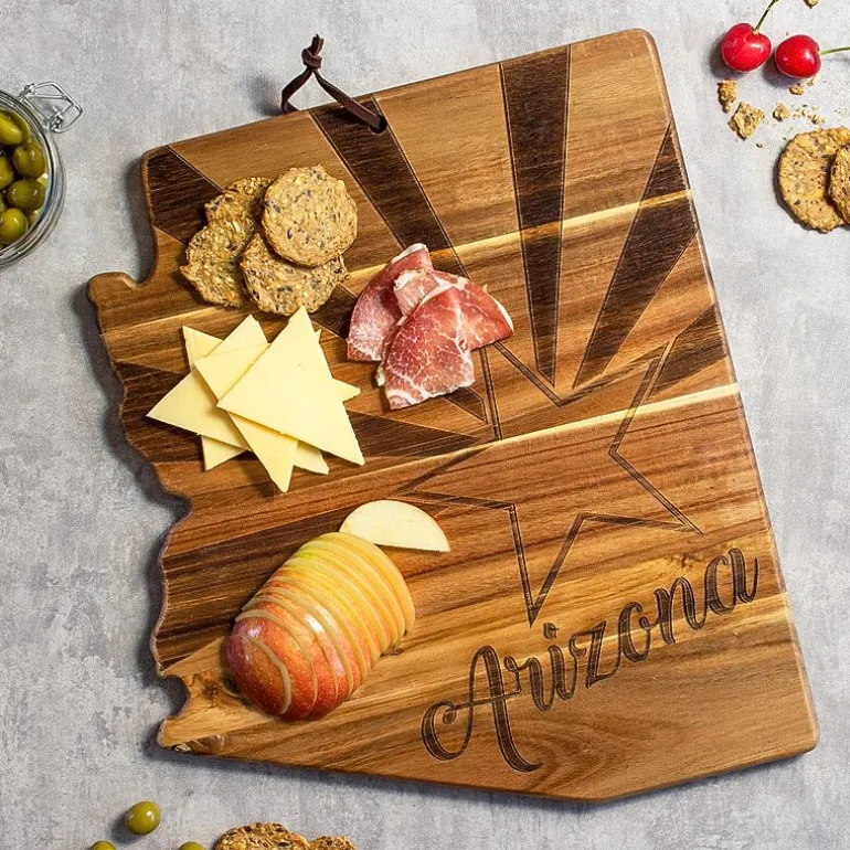 Totally Bamboo Origins State Shaped Serving and Cutting Board