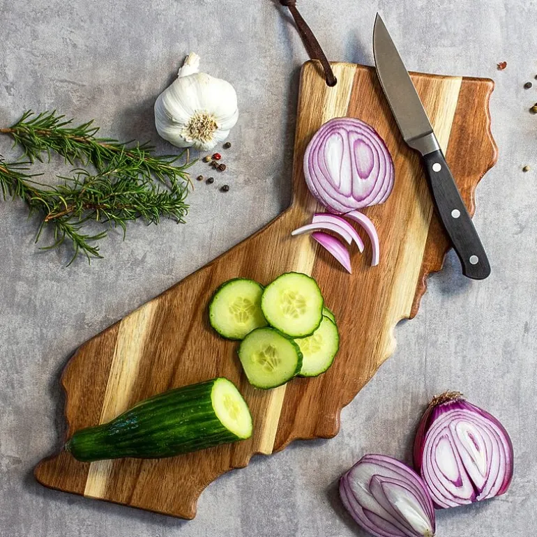 Totally Bamboo Origins State Shaped Serving and Cutting Board