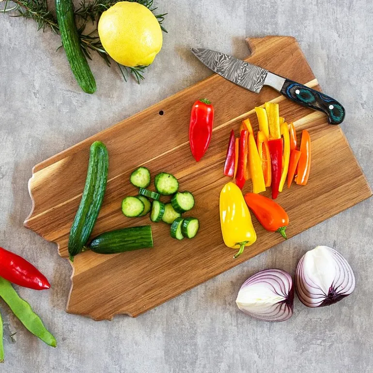 Totally Bamboo Origins State Shaped Serving and Cutting Board