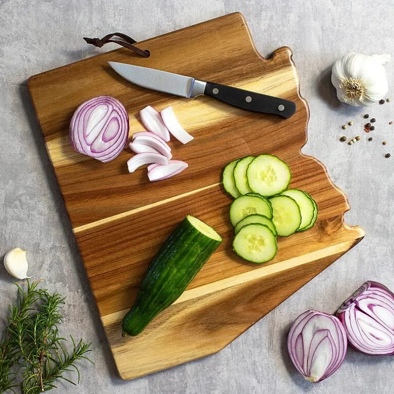 Totally Bamboo Origins State Shaped Serving and Cutting Board