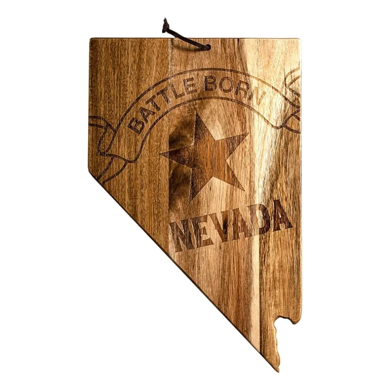 Totally Bamboo Origins State Shaped Serving and Cutting Board