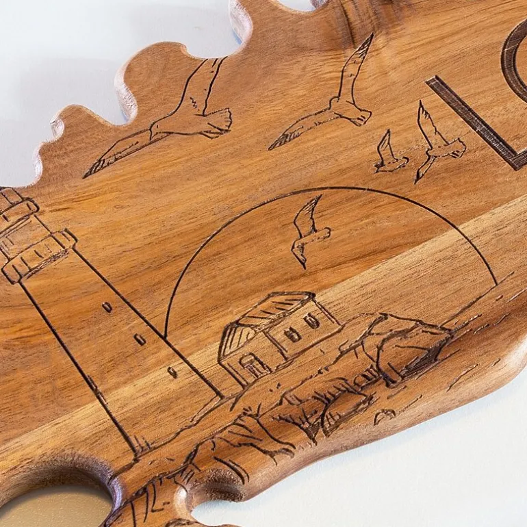 Totally Bamboo Origins State Shaped Serving and Cutting Board