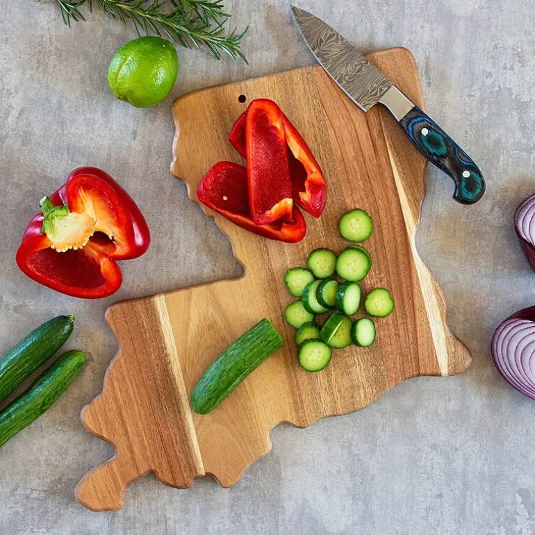 Totally Bamboo Origins State Shaped Serving and Cutting Board
