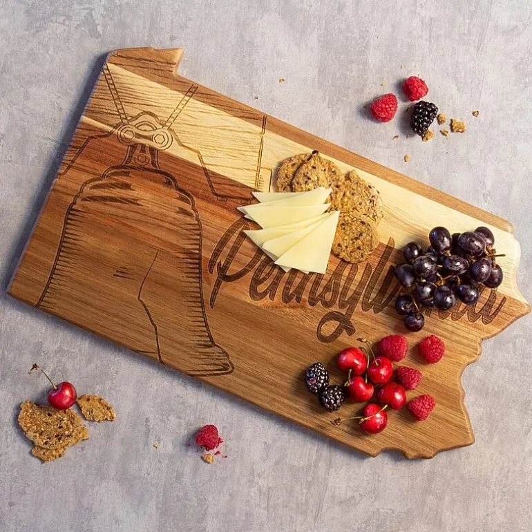 Totally Bamboo Origins State Shaped Serving and Cutting Board