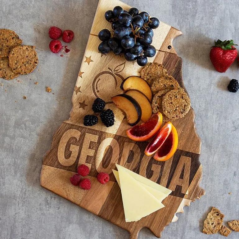 Totally Bamboo Origins State Shaped Serving and Cutting Board