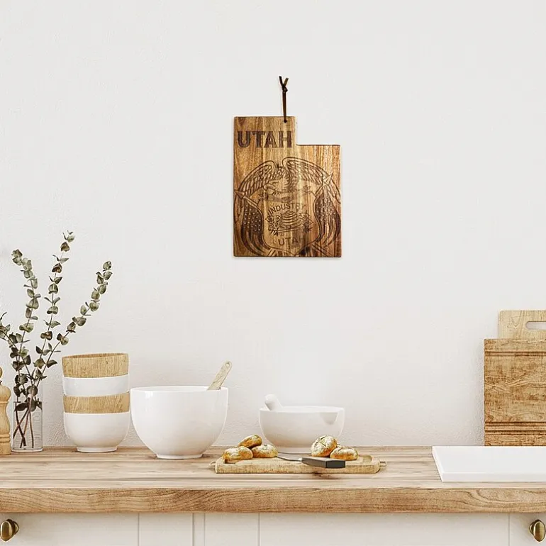 Totally Bamboo Origins State Shaped Serving and Cutting Board
