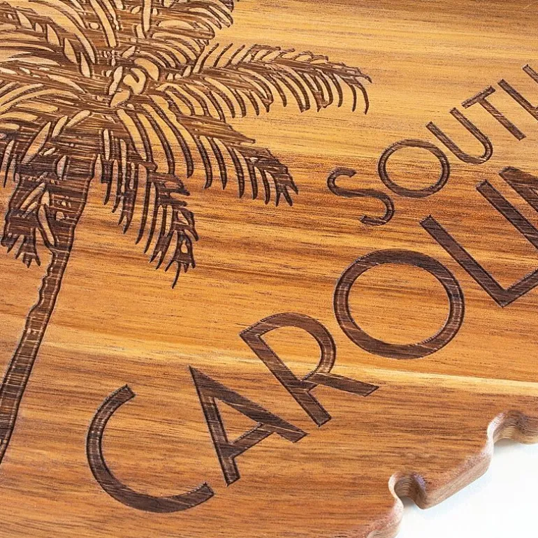 Totally Bamboo Origins State Shaped Serving and Cutting Board