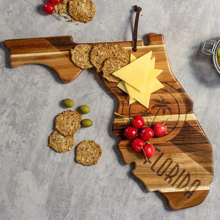 Totally Bamboo Origins State Shaped Serving and Cutting Board