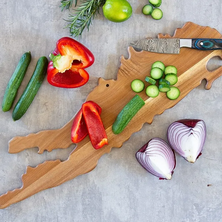 Totally Bamboo Origins State Shaped Serving and Cutting Board