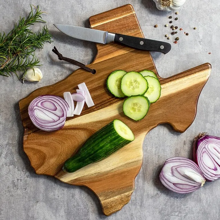 Totally Bamboo Origins State Shaped Serving and Cutting Board