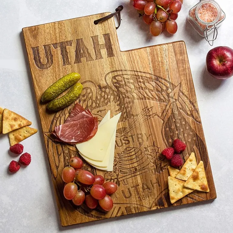 Totally Bamboo Origins State Shaped Serving and Cutting Board
