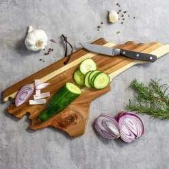 Totally Bamboo Origins State Shaped Serving and Cutting Board