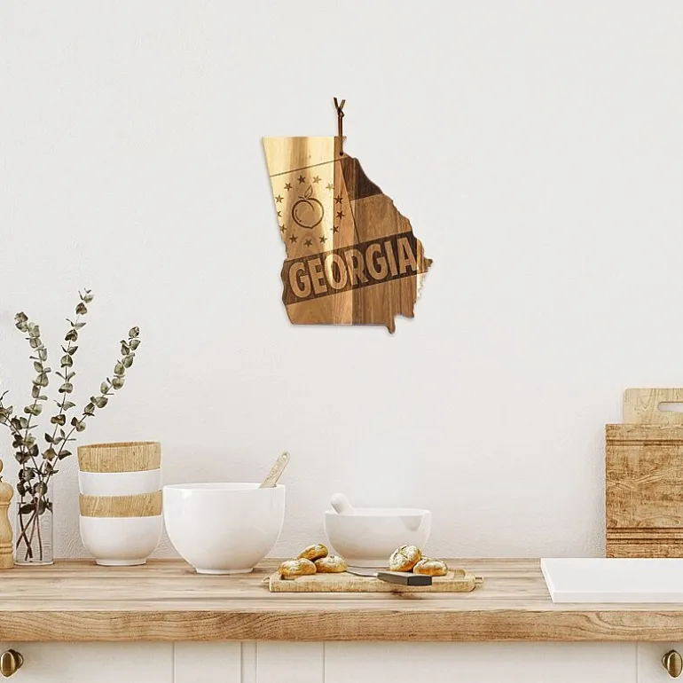 Totally Bamboo Origins State Shaped Serving and Cutting Board