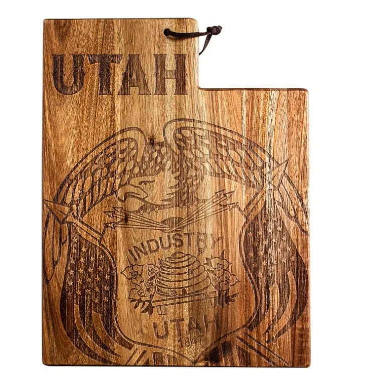 Totally Bamboo Origins State Shaped Serving and Cutting Board