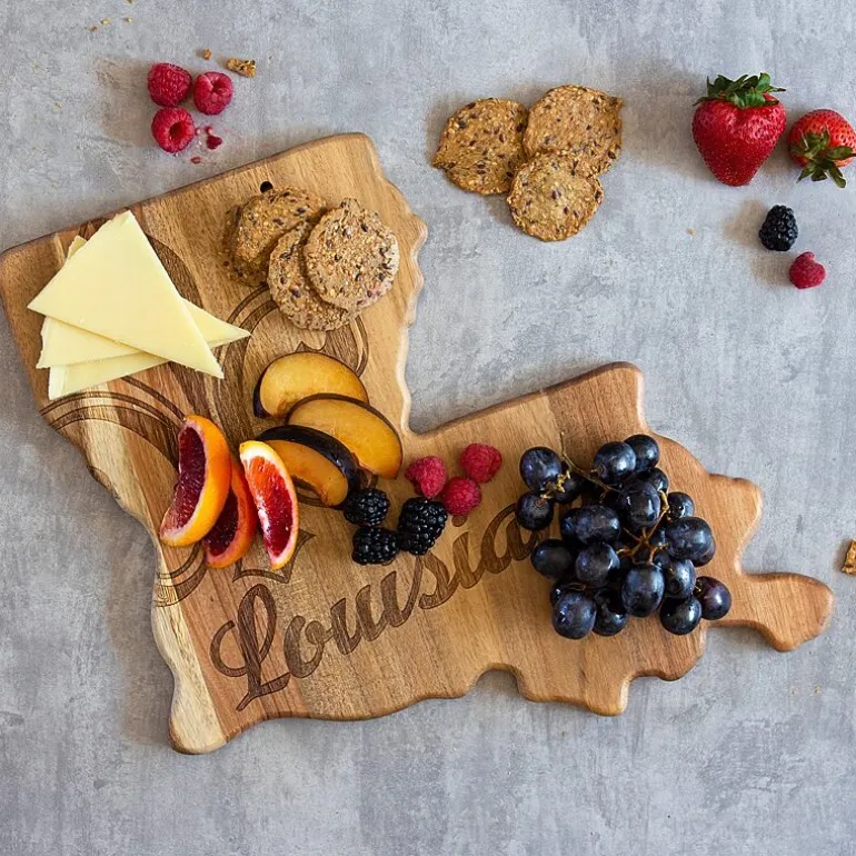Totally Bamboo Origins State Shaped Serving and Cutting Board