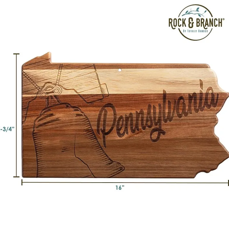 Totally Bamboo Origins State Shaped Serving and Cutting Board
