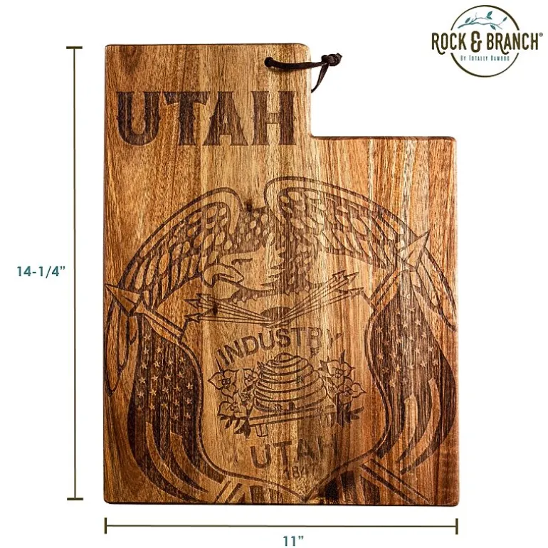 Totally Bamboo Origins State Shaped Serving and Cutting Board