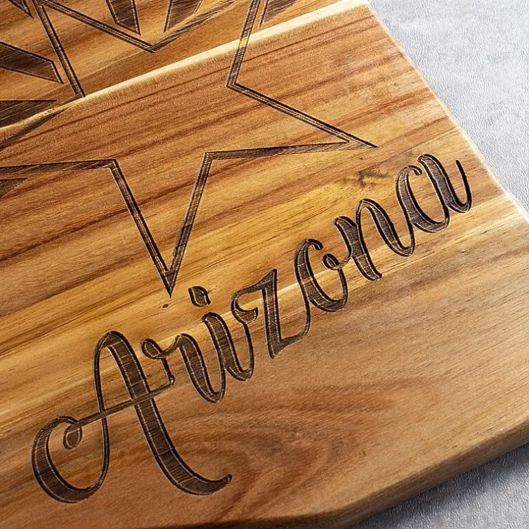 Totally Bamboo Origins State Shaped Serving and Cutting Board