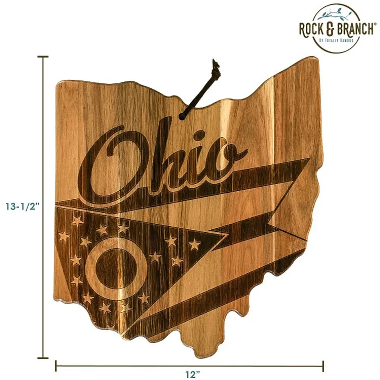 Totally Bamboo Origins State Shaped Serving and Cutting Board