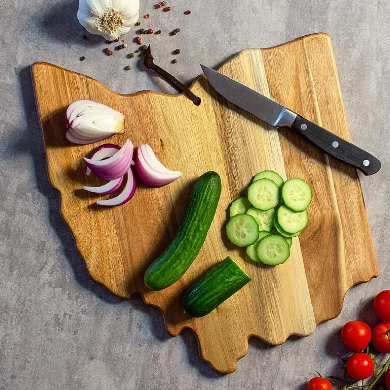 Totally Bamboo Origins State Shaped Serving and Cutting Board