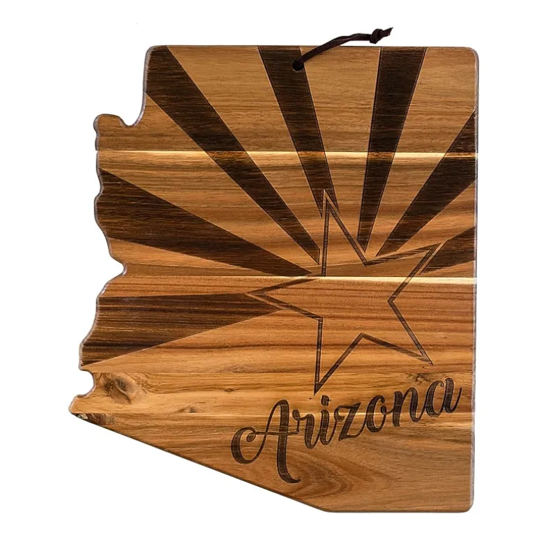 Totally Bamboo Origins State Shaped Serving and Cutting Board