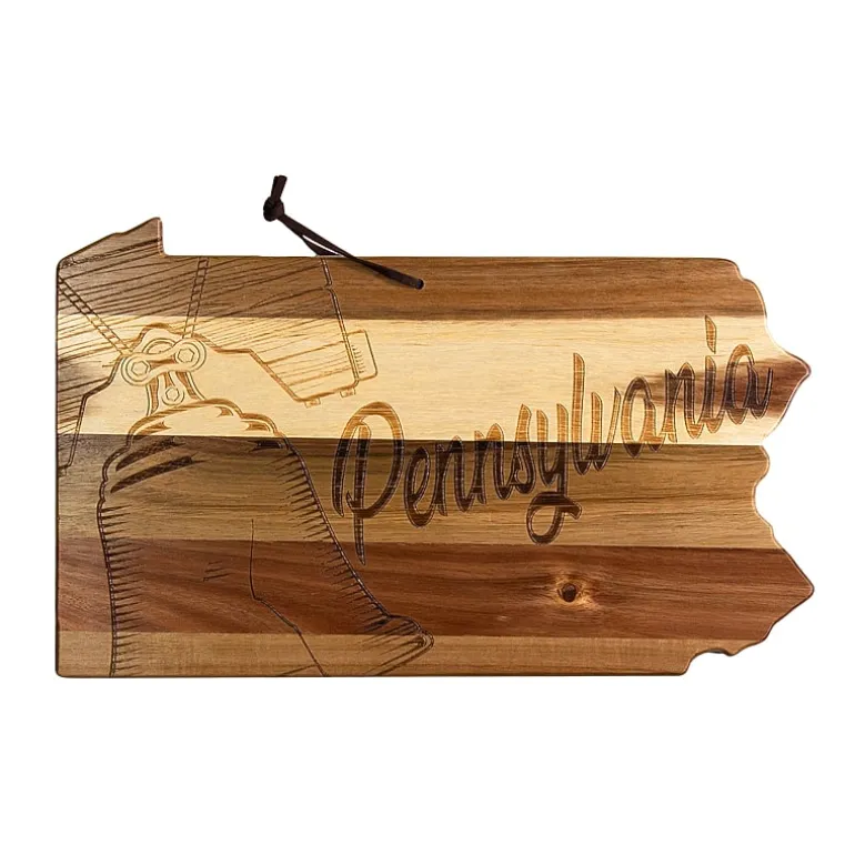 Totally Bamboo Origins State Shaped Serving and Cutting Board