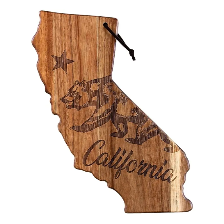 Totally Bamboo Origins State Shaped Serving and Cutting Board