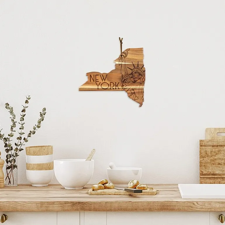 Totally Bamboo Origins State Shaped Serving and Cutting Board