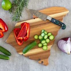 Totally Bamboo Origins State Shaped Serving and Cutting Board