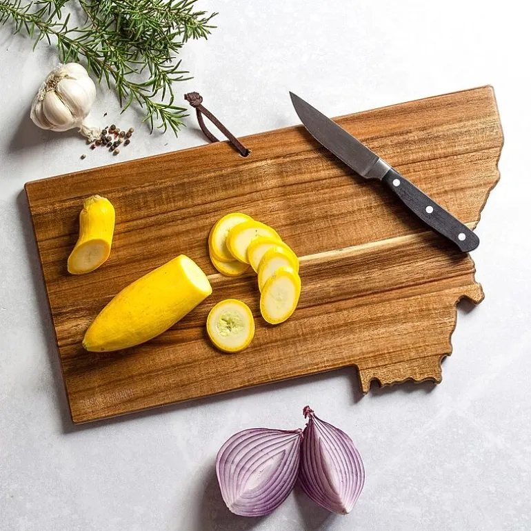 Totally Bamboo Origins State Shaped Serving and Cutting Board