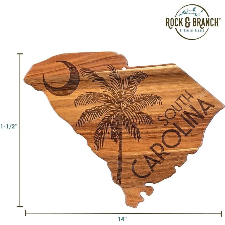 Totally Bamboo Origins State Shaped Serving and Cutting Board