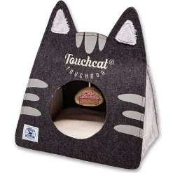 Touchcat 'Kitty Ears' Travel On-The-Go Collapsible Folding Cat Pet Bed House with Toy