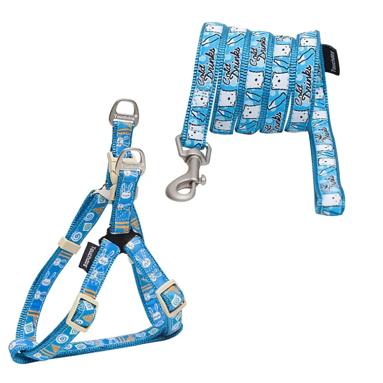 Touchdog 'Caliber' Designer Embroidered Fashion Pet Dog Leash and Harness Combination