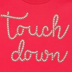 Touch Down Cropped Tee Womens Juniors Crew Neck Short Sleeve Regular Fit Graphic T-Shirt