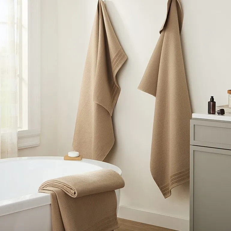 Town And Country Small Waffle Woven Terry Stripe 4-pc. Quick Dry Bath Towel Set