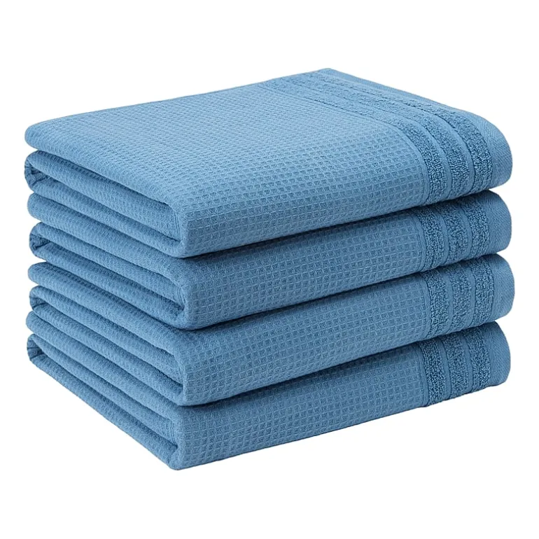 Town And Country Small Waffle Woven Terry Stripe 4-pc. Quick Dry Bath Towel Set