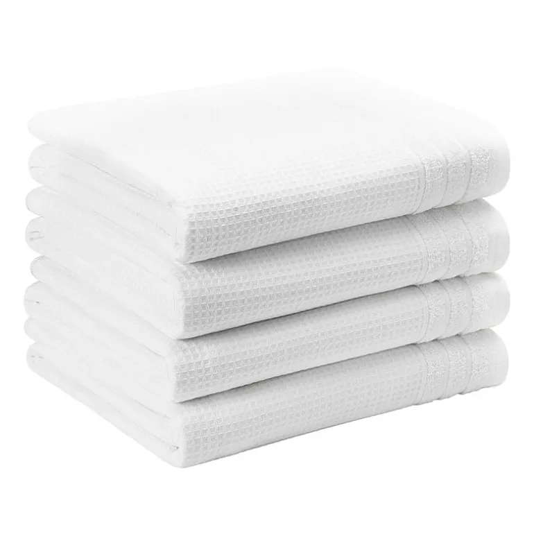 Town And Country Small Waffle Woven Terry Stripe 4-pc. Quick Dry Bath Towel Set