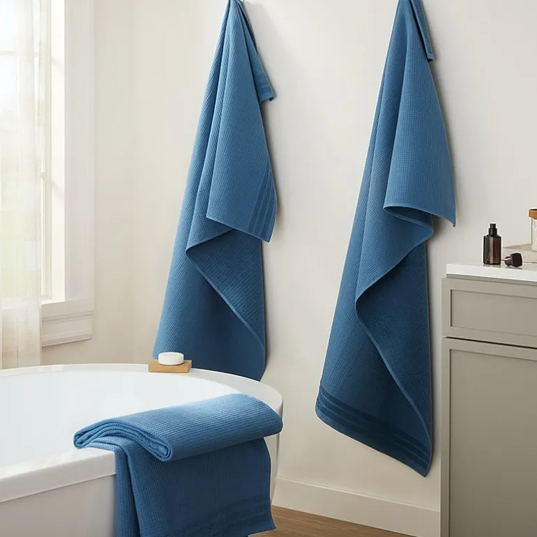 Town And Country Small Waffle Woven Terry Stripe 4-pc. Quick Dry Bath Towel Set