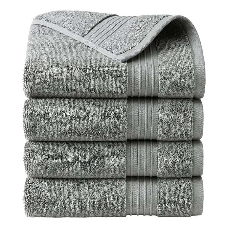 Town And Country Solid Dobby Border 4-pc. Quick Dry Bath Towel Set