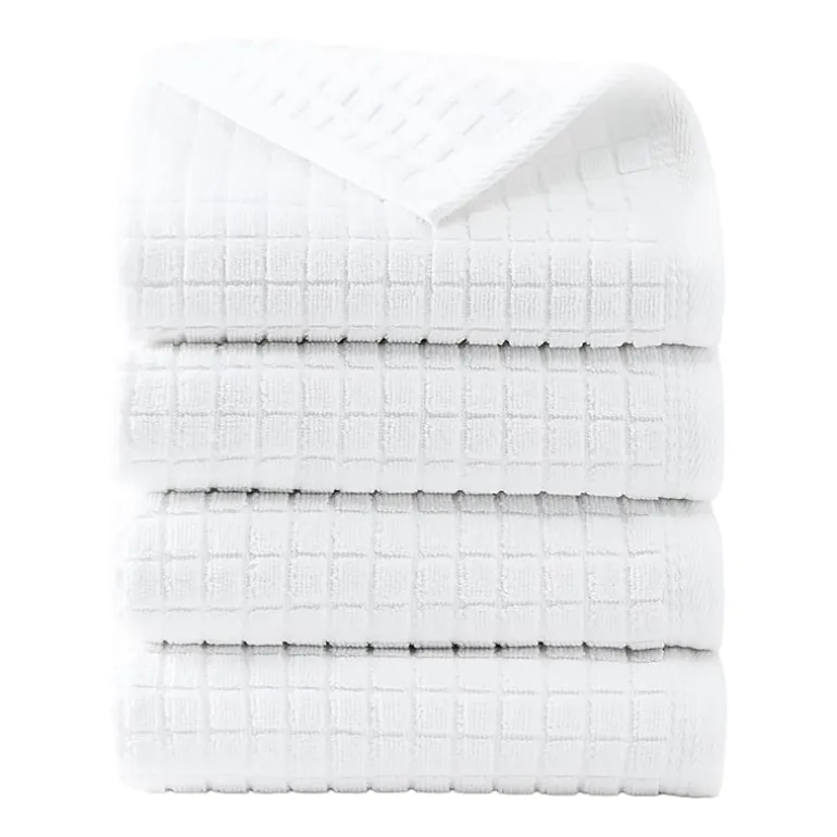 Town And Country Windowpane Textured 4-pc. Quick Dry Bath Towel Set