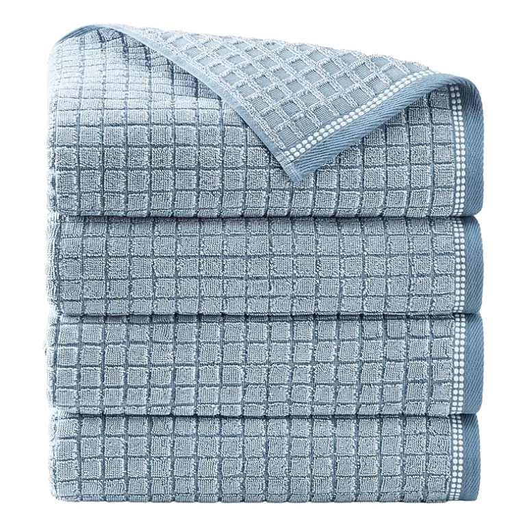 Town And Country Windowpane Textured 4-pc. Quick Dry Bath Towel Set