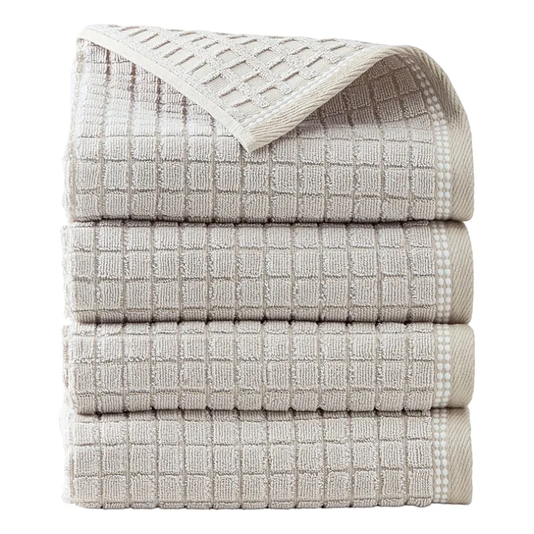 Town And Country Windowpane Textured 4-pc. Quick Dry Bath Towel Set